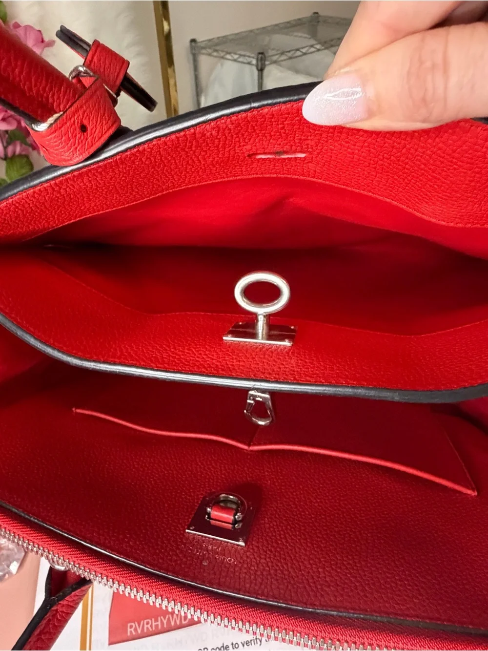 Louis Vuitton City Steamer PM Red Taurillon Leather Tote Bag Entrupy & eBay COA